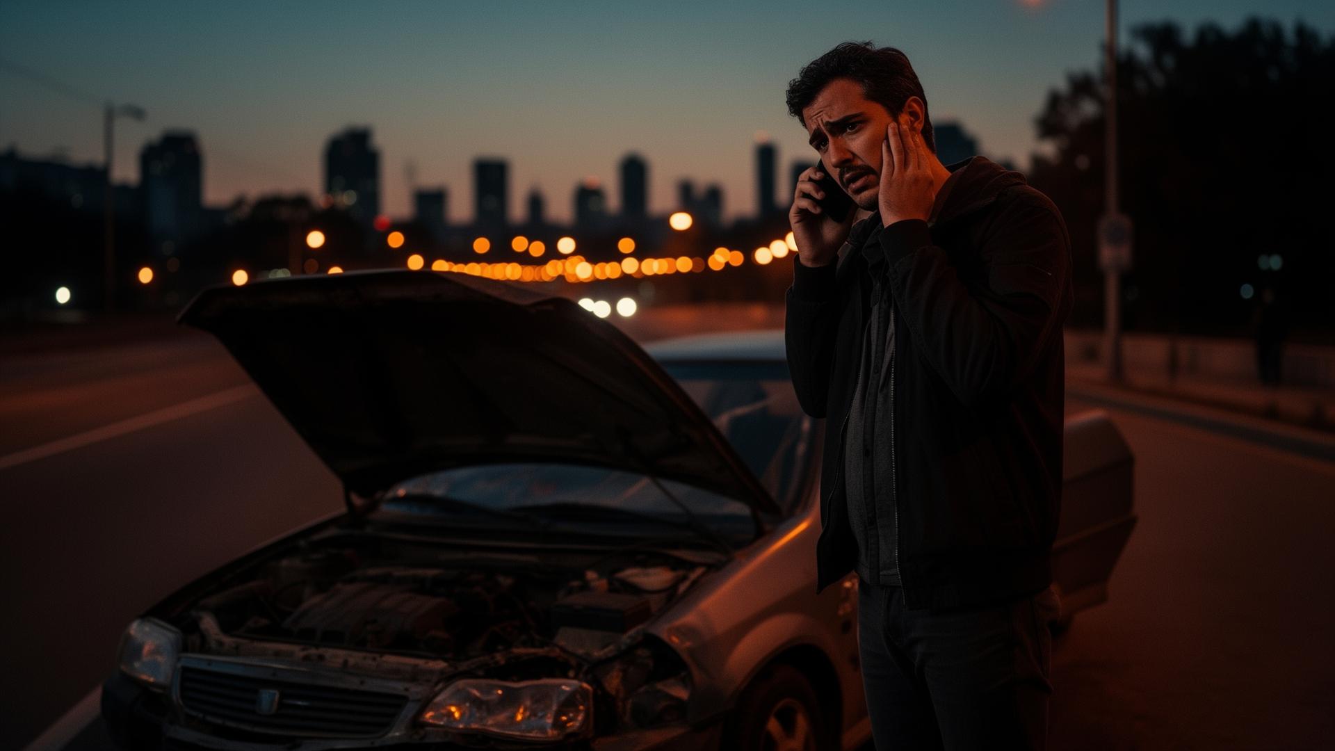 Stranded driver in Pittsburgh calling for roadside assistance